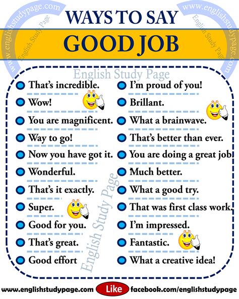 another word for excellent job.